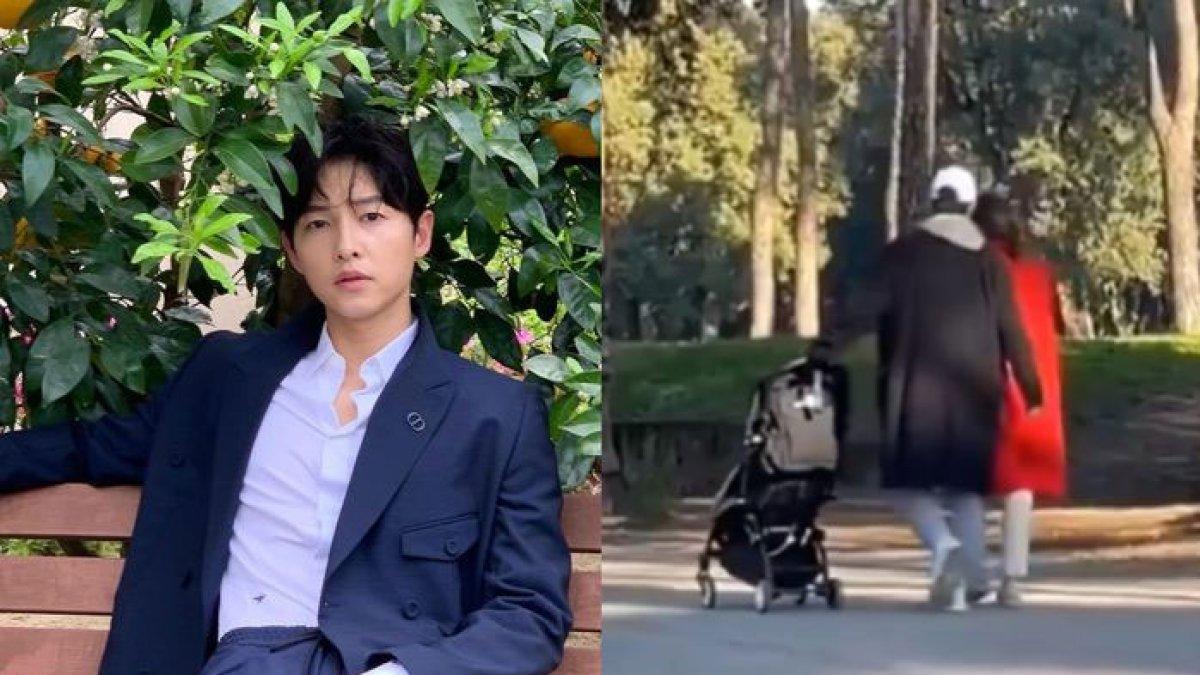 Song Joong Ki terpantau sedang jalan-jalan dengan sang istri dan putranya.