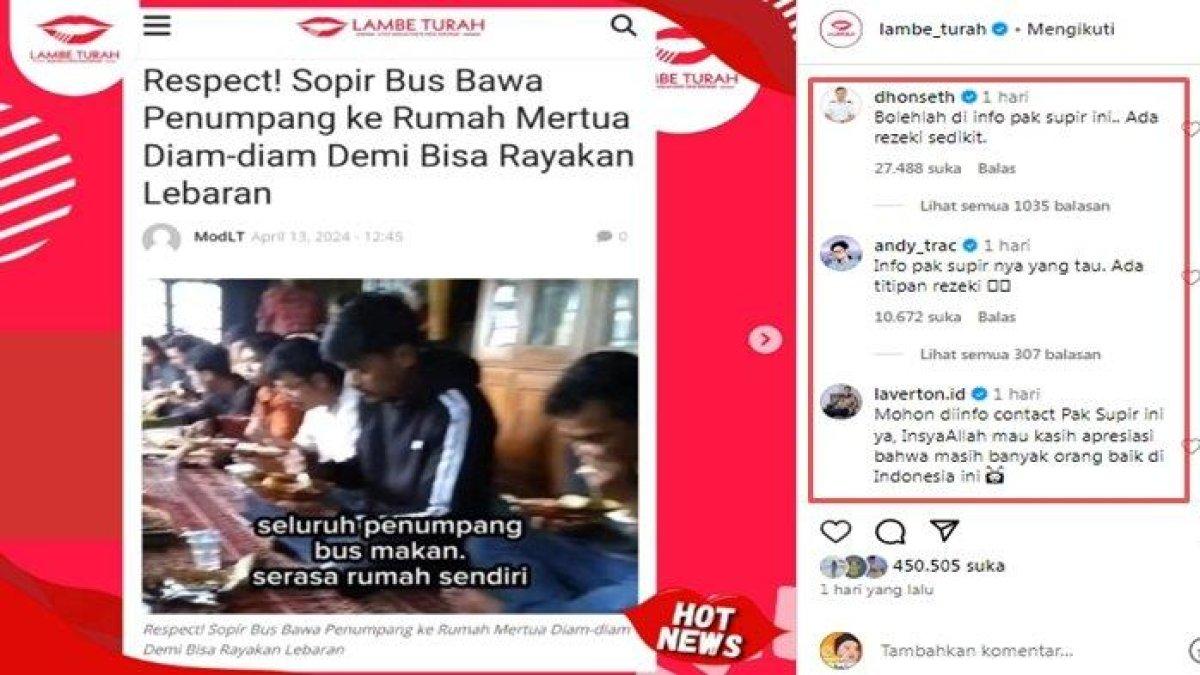Sopir bus yang bawa penumpang makan di rumah mertua kini kebanjiran rezeki