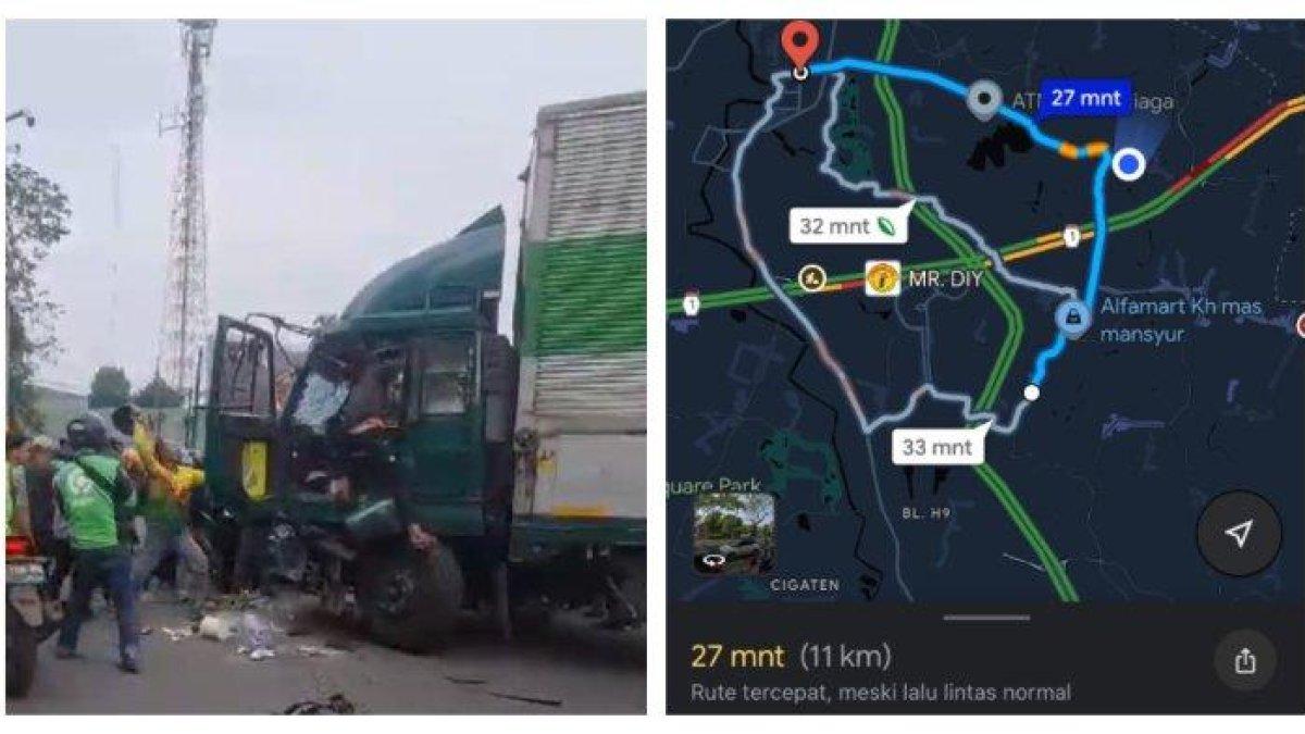 Sopir truk menghantam mobil dan motor di kawasan Cipondoh, Tangerang pada Kamis (31/10/2024) sore.