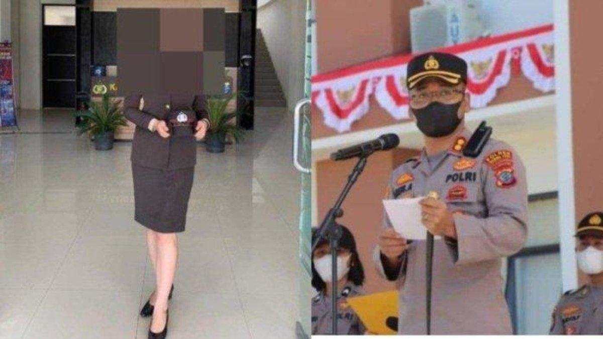 Kolase (kiri) Sosok Bripda berinisial DS dan Kapolres Bolaang Mongondow Utara (Bolmut), AKBP Areis Aminnulla (kanan) disorot setelah melaporkan atas tuduhan pelecehan seksual.