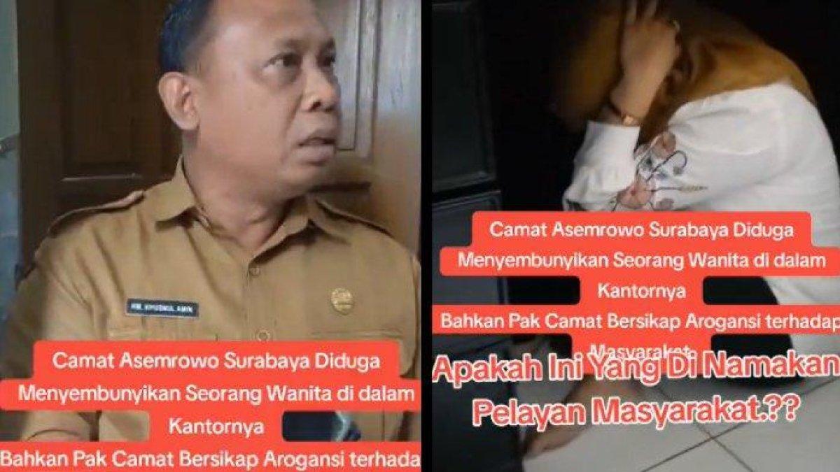 Sosok Devika Sari, seorang staf wanita yang ketahuan bersembunyi di kolong meja Muhammad Khusnul Amin, Camat Asemrowo, Surabaya saat digerebek.
