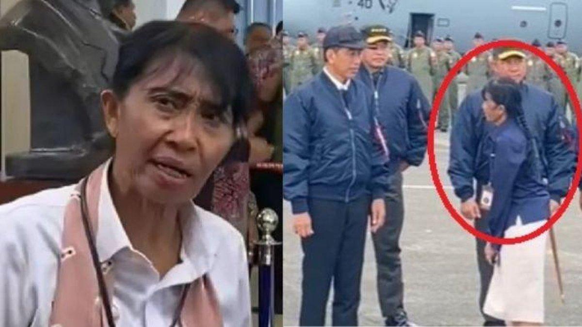 Sosok Erlin Suastini mendadak muncul hadang Presiden Jokowi