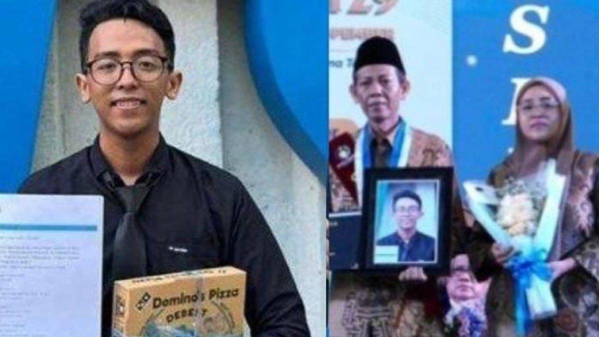 Sosok Muhammad Burhanudin mahasiswa yang meninggal dunia jelang wisuda. Tangis orang tua pecah saat mewakili anaknya wisuda