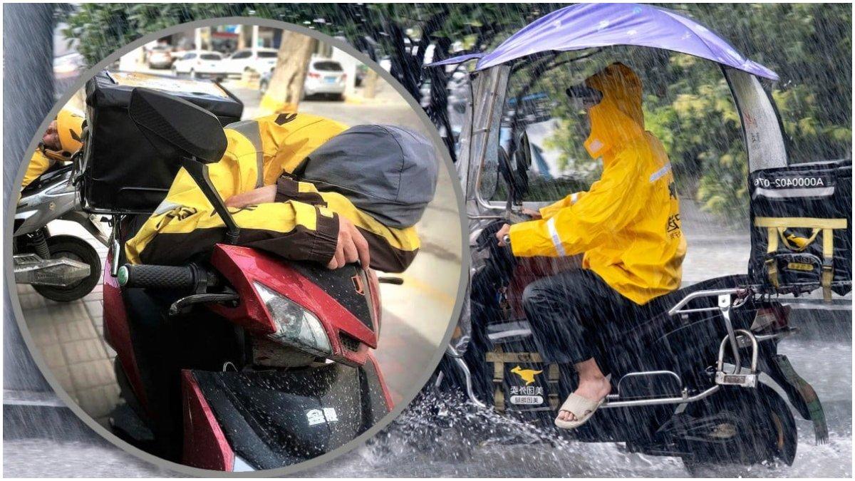 Sosok driver pengantar makanan berusia 55 tahun itu diduga meninggal saat tidur siang di atas motornya.