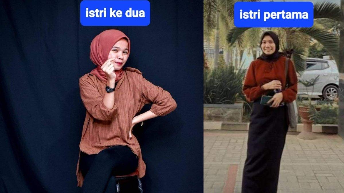 Sosok istri kedua dan istri pertama Ismet memakai baju kasual
