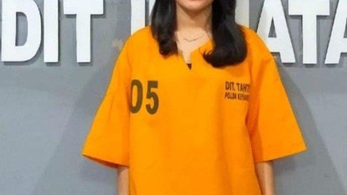 Sosok selebgram ARD yang diamankan di Mapolda Bangka Belitung terkait TPPO, Sabtu (2/9/2023).
