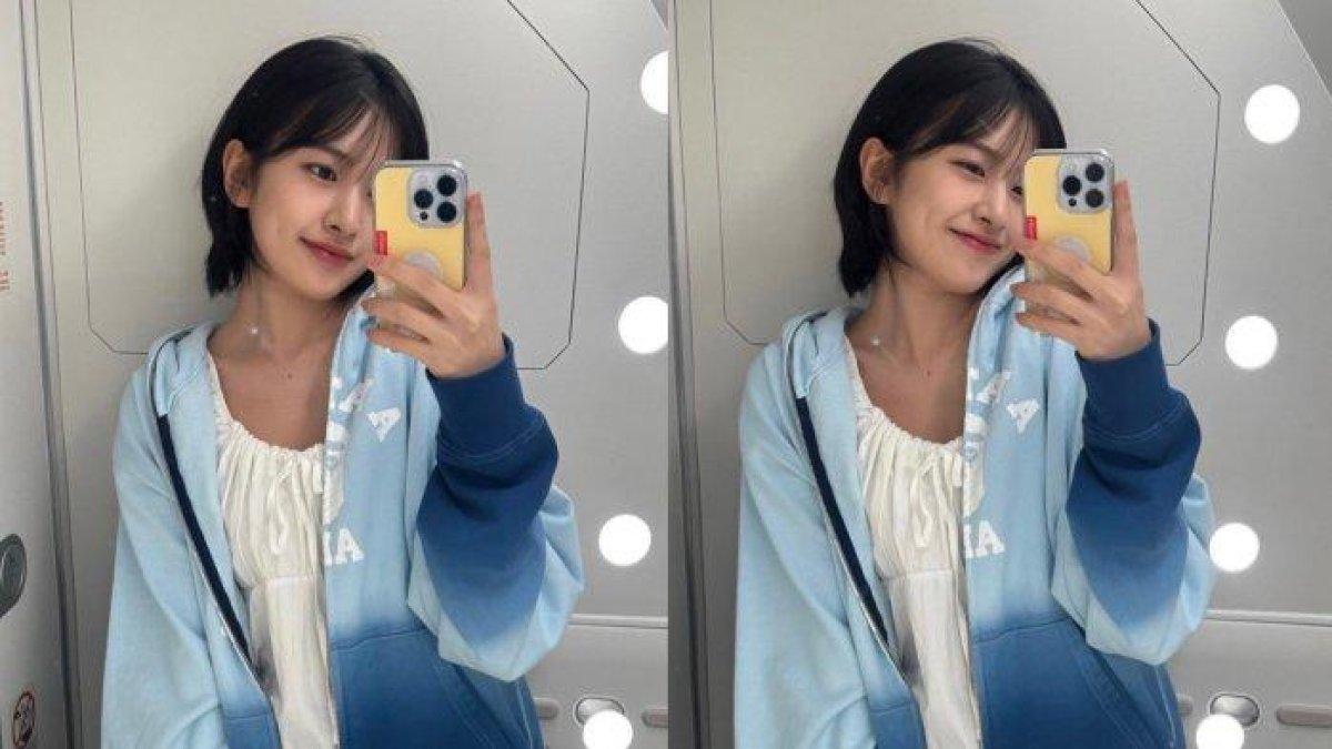 Story Instagram An Yujin dengan rambut pendeknya