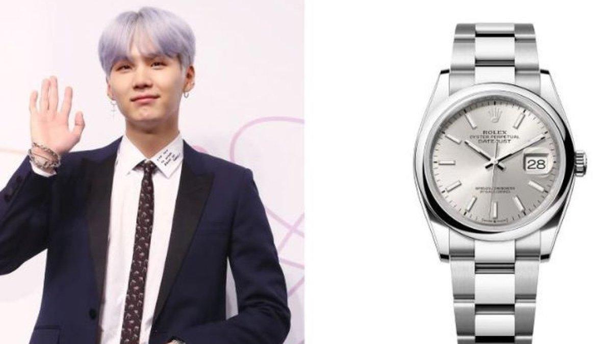Suga dengan Rolex Oyster Perpetual Datejust()