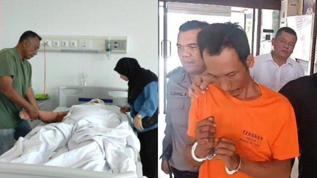 Sulaiman Purba (kanan) bakar mantan bosnya secara hidup-hidup karena sakit hati dipecat.