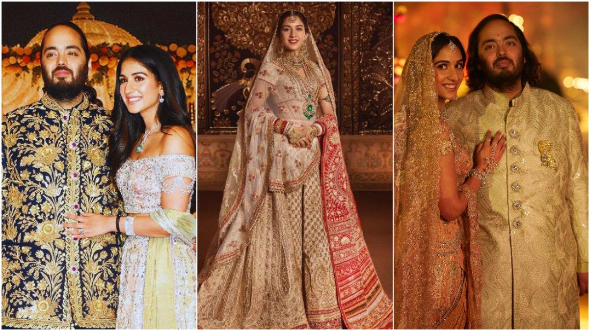 Momen acara pernikahan putra Mukesh Ambani, Anant Ambani dengan Radhika Merchant di India.