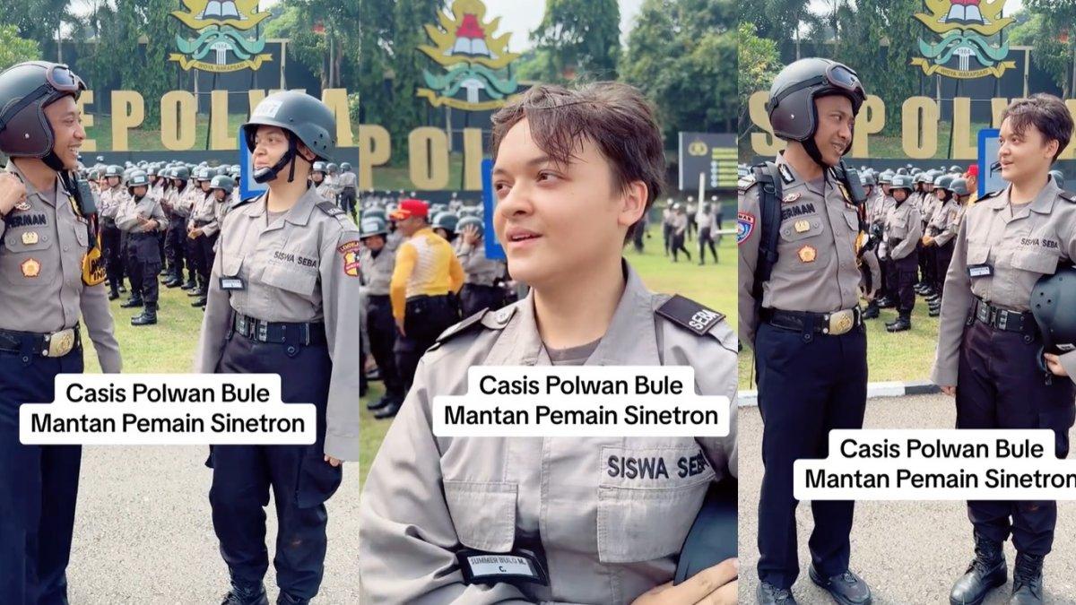 Artis Summer Chamberlain jadi polwan.