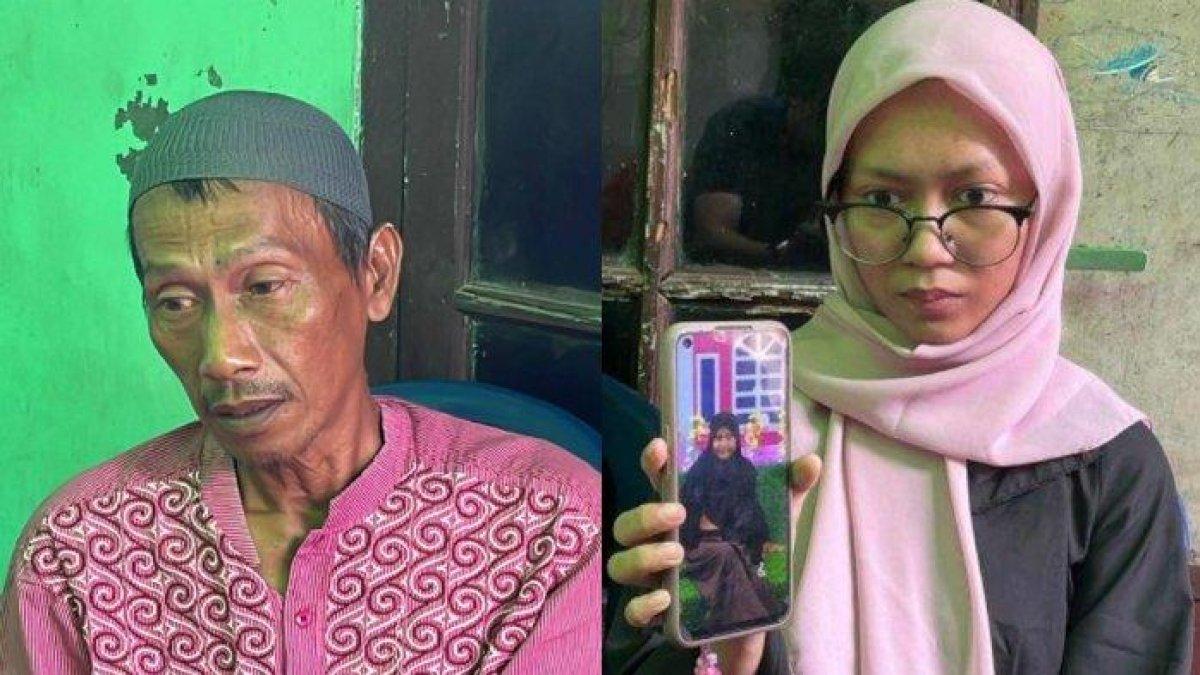 Sunyoto (50; kiri) - Sonia Aprilia (22), ayahanda dan kakak dari Amanda Marisa alias Sasa (13), korban tewas kecelakaan beruntun di KM 92 Tol Cipularang, Jawa Barat; saat ditemui di rumah duka, Gang Harapan, Jalan Lenteng Agung RT 6 RW 7, Jakarta Selatan, Selasa (12/11/2024).