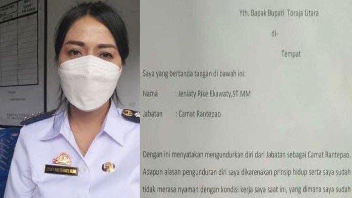 Surat pengunduran diri Jeniaty Rike Ekawaty