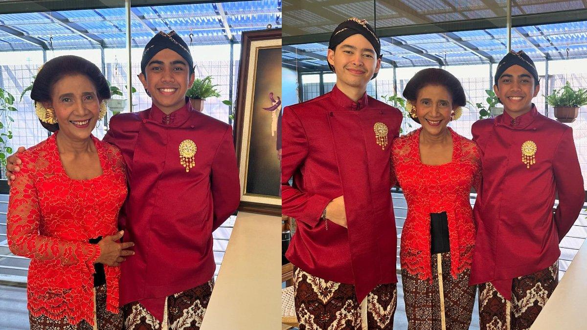 Susi Pudjiastuti bersama sang putra, Alvy Xavier, dan cucunya, Armand Hilman