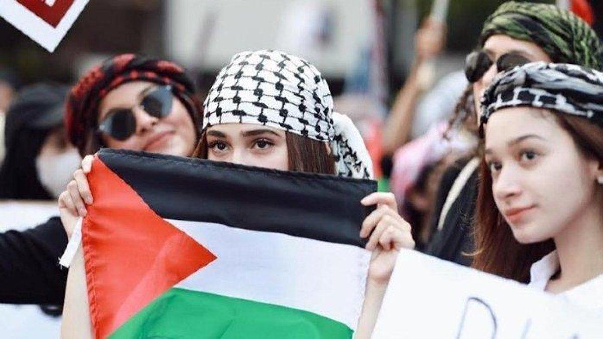 Ilustrasi bendera Palestina.