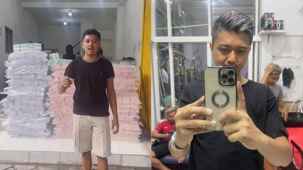 TUKAR UANG BARU - Capture video diambil dari akun TikTok @rama.wildan pada Selasa (25/3/2025). Wildan viral karena pamer tumpukan uang baru hingga Rp 2 miliar