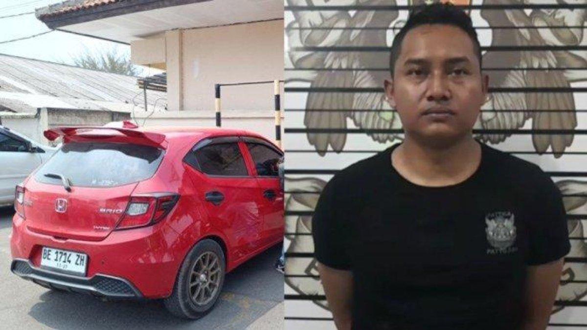 Tampang Bripda Chandra, pelaku pencurian mobil pengunjung di Mall Boemi Kedaton