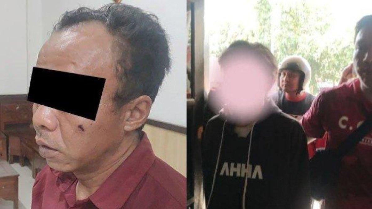Tampang ayah dan anak di Probolinggo yang membunuh ibu muda berinisial A. Pembunuhan itu dilakukan pelaku diduga karena korban menikah lagi dengan pria lain.