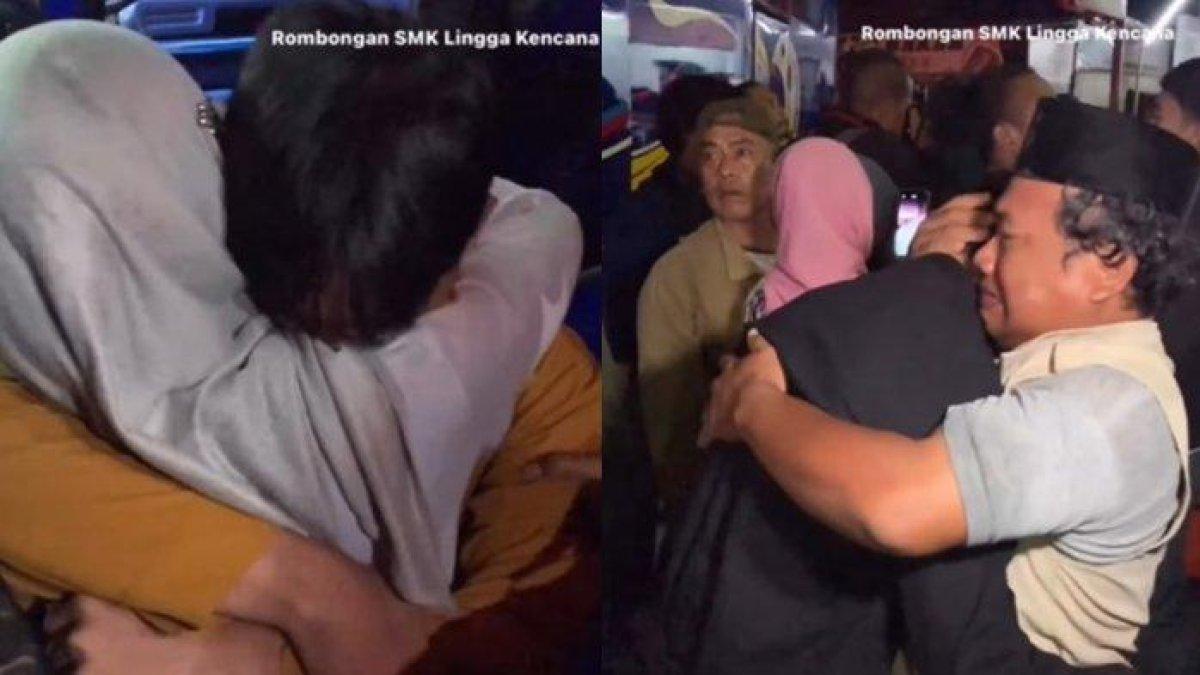 Tangis para orang tua siswa SMK Lingga Kencana