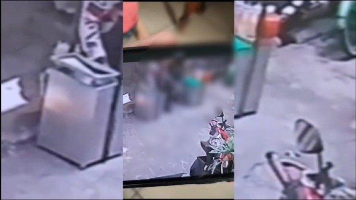 Tangkapan layar CCTV merekam aksi pencabulan tukang cireng terhadap balita 2 tahun di Sunter.