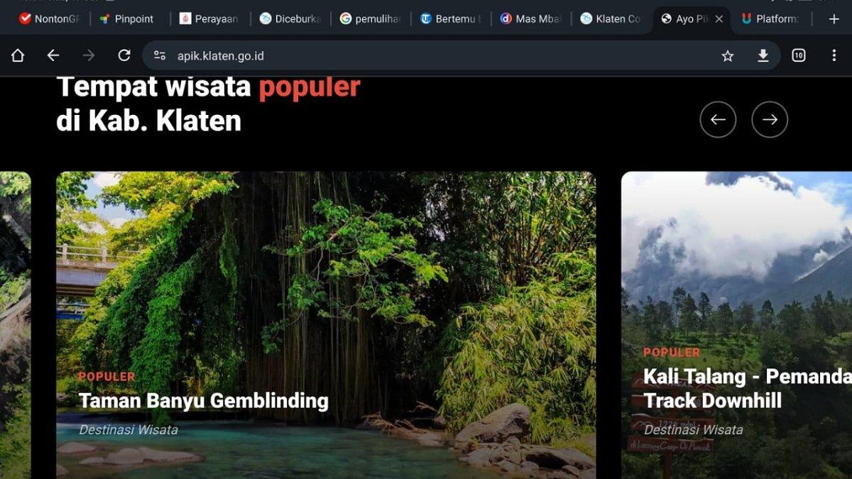 Tangkapan layar website apik.klaten.go.id