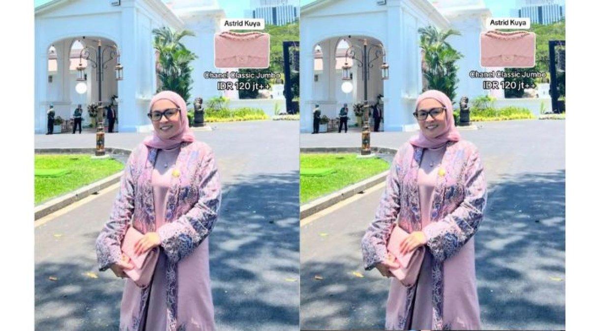 Tas Astrid Kuya saat mendampingi pelantikan Kabinet Merah Putih