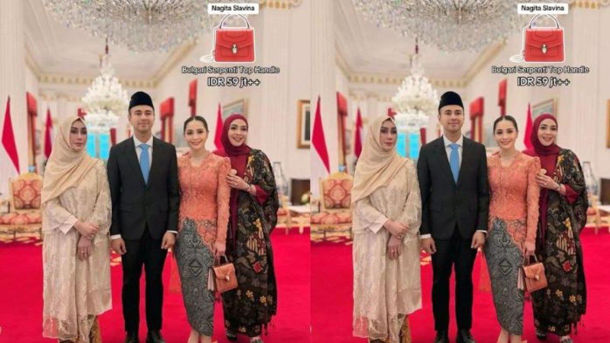 Tas Nagita Slavina saat mendampingi pelantikan Kabinet Merah Putih