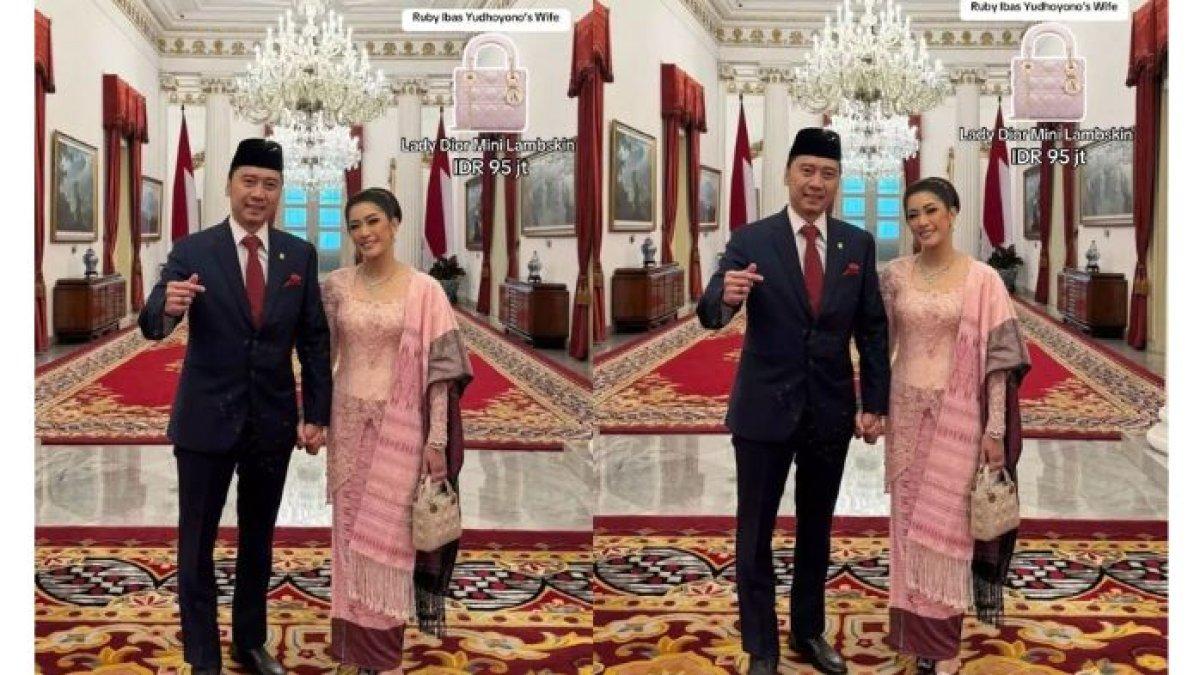 Tas Ruby saat mendampingi pelantikan Kabinet Merah Putih