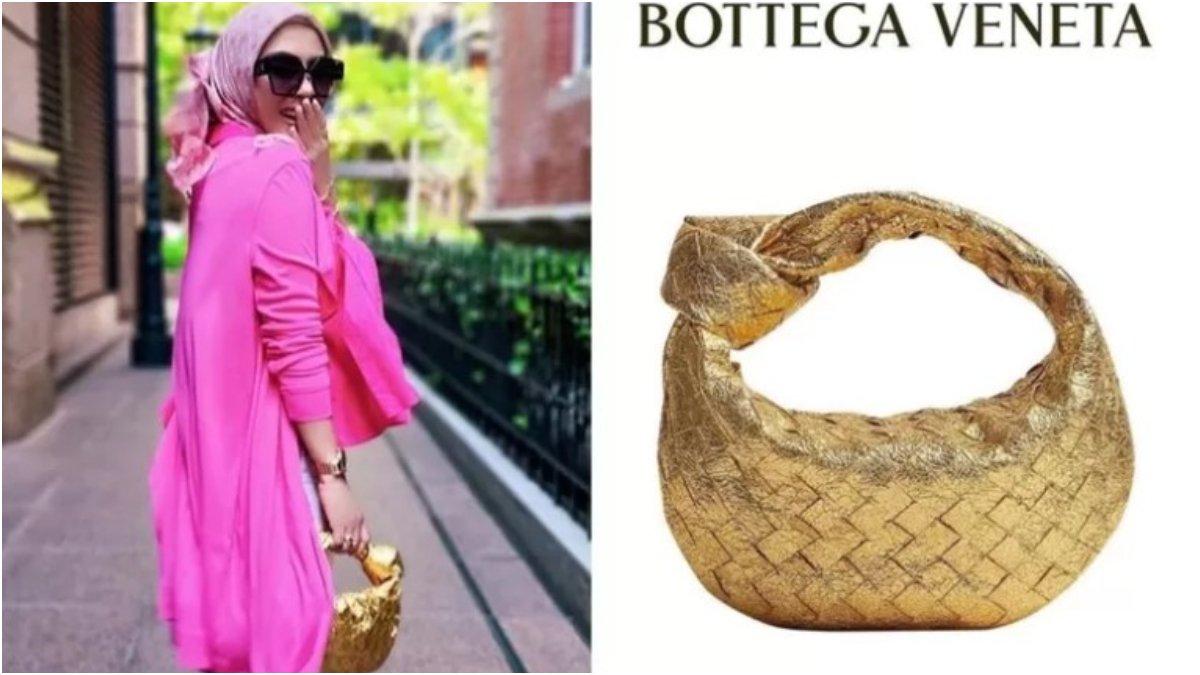 Tas unik milik Syahrini, keluaran brand ternama, Bottega Veneta.