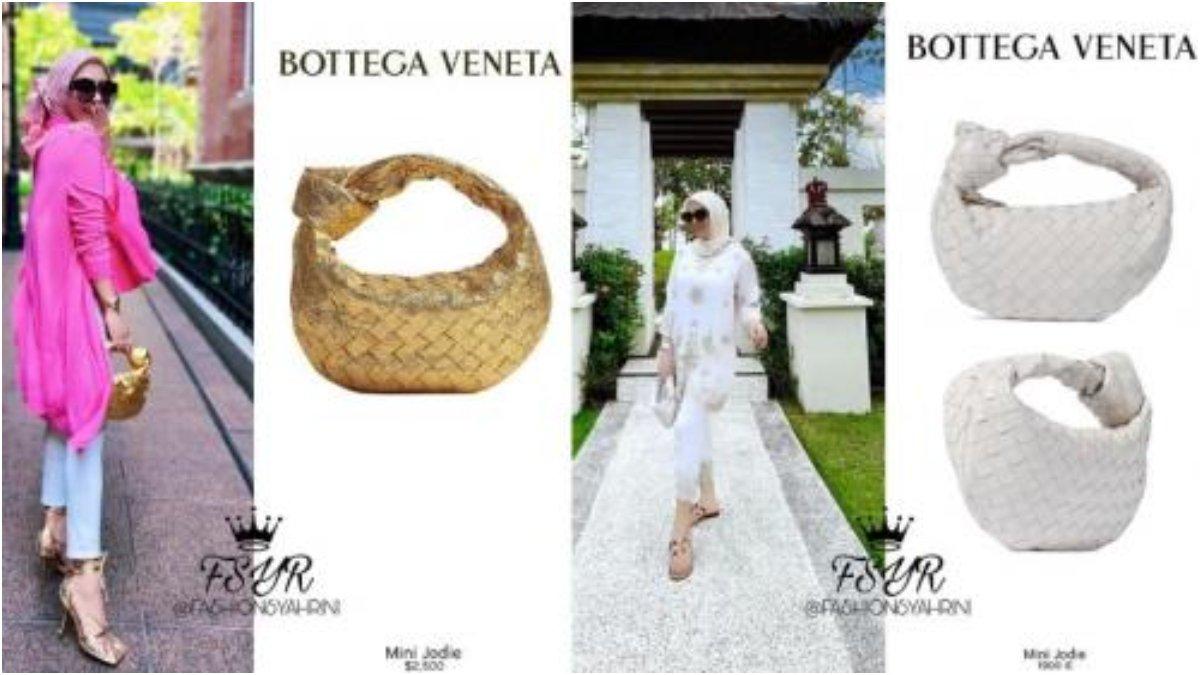 Tas unik milik Syahrini mirip besek, ternyata keluaran brand ternama, Bottega Veneta.