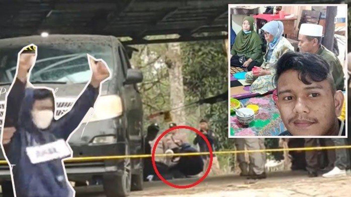 Tersangka pembunuhan ibu dan anak di Subang, Muhamad Ramdanu memperlihatkan gelagat aneh saat memperagakan adegan pra-rekonstruksi, Kamis (3/11/2023).