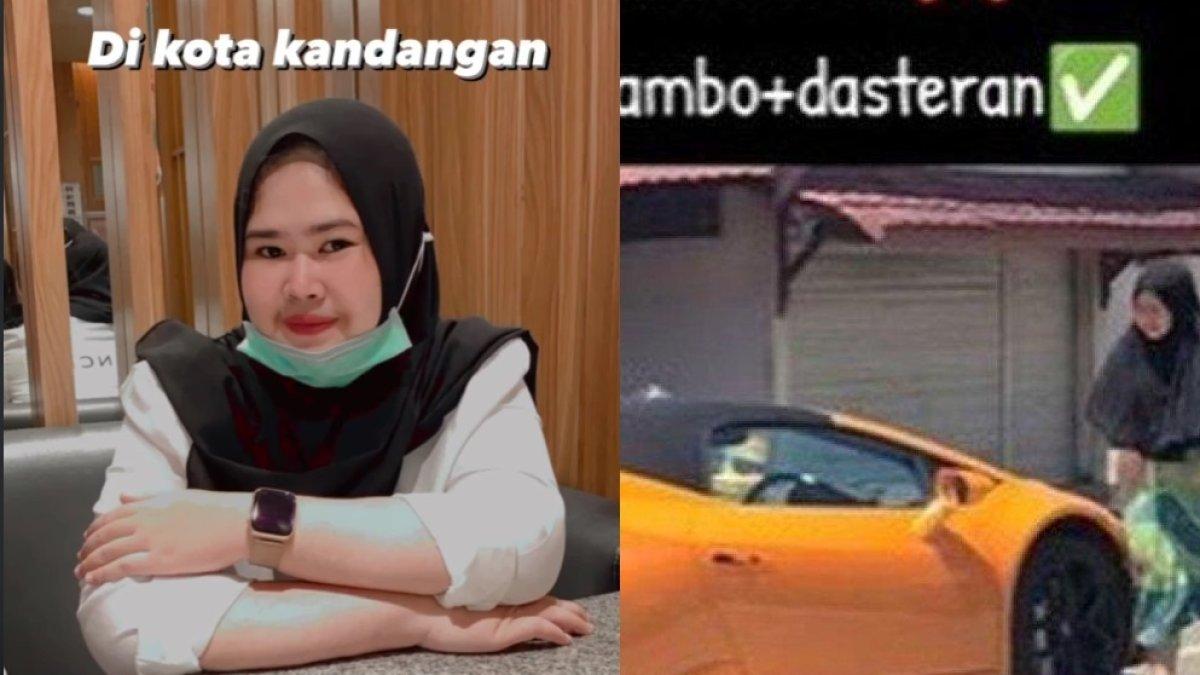 Terungkap identitas emak-emak berdaster yang naik Lamborghini