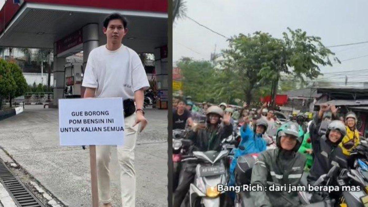 Terungkap sosok TikTokers Richard Theodore yang borong bensin di SPBU demi bagi-bagi ke warga secara gratis.