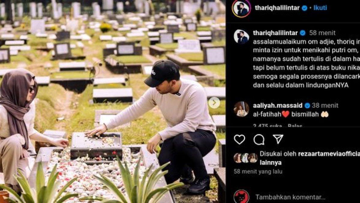 Thariq Halilintar Ziarah ke Makam Adjie Massaid
