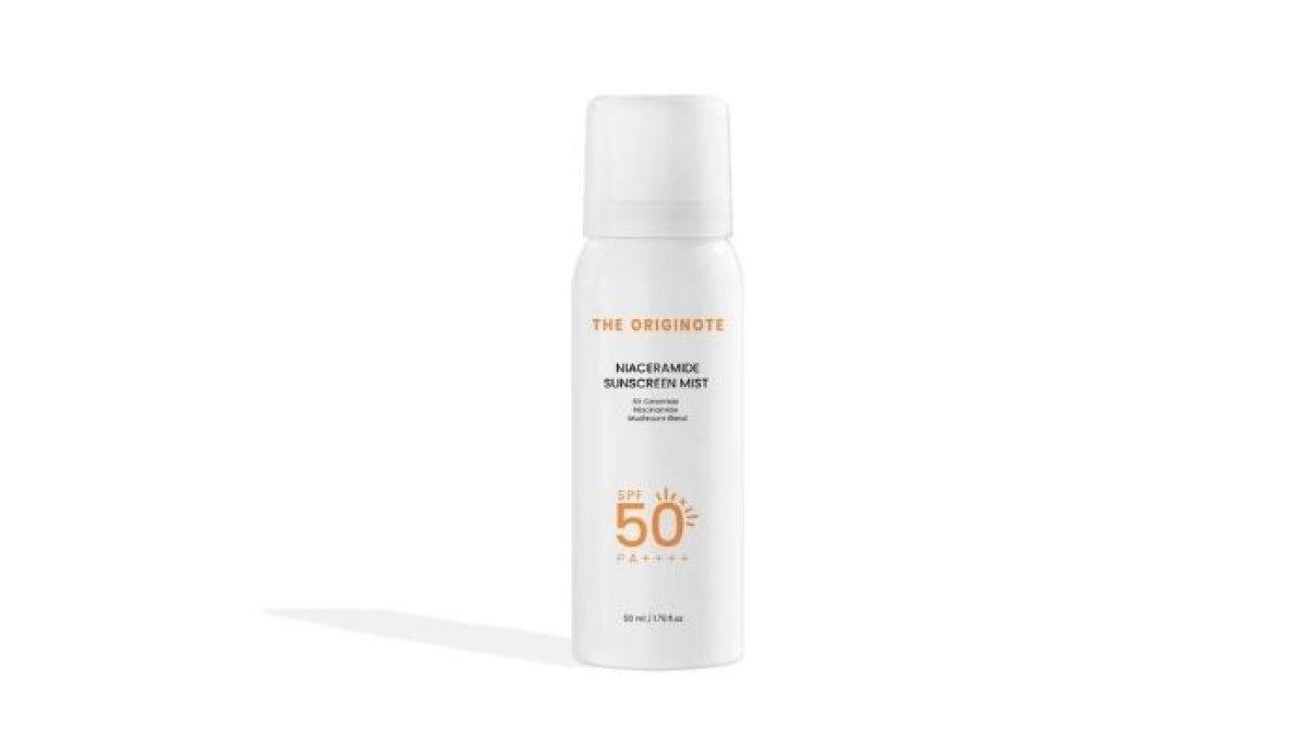 SUNSCREEN DENGAN NIACINAMIDE - Foto produk The Originote Niaceramide Sunscreen Mist SPF 50 PA++++ diolah dari situs theoriginote.com, Jumat (14/2/2025). Berikut rekomendasi sunscreen dengan kandungan niacinamide yang bisa mencerahkan kulit.