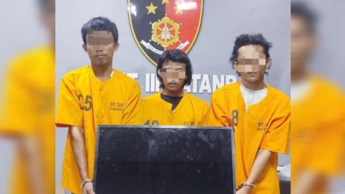 Tiga pelaku pencurian televisi diamankan Polda Bangka Belitung, Kamis (8/2/2024).