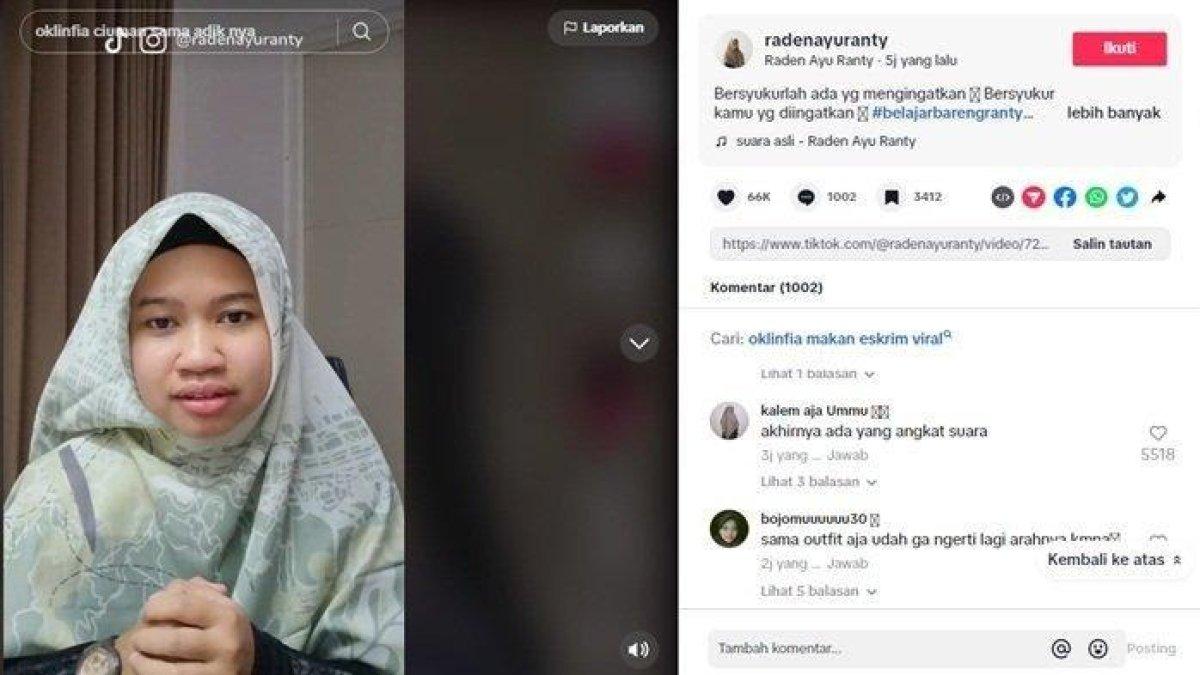 TikToker Raden Ayu Ranty angkat bicara lantaran geram dengan Oklin Fia imbas konten jilat es krim, kritik pedas dilontarkan