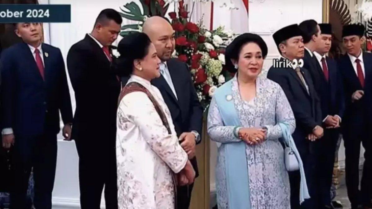 Titiek Seoharto kedapatan saling lirik dengan Prabowo.