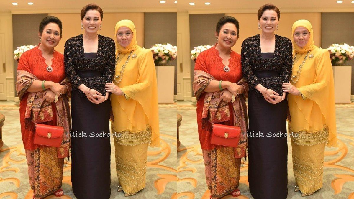 Titiek Soeharto bersama Ratu Azizah dan Ratu Suthida