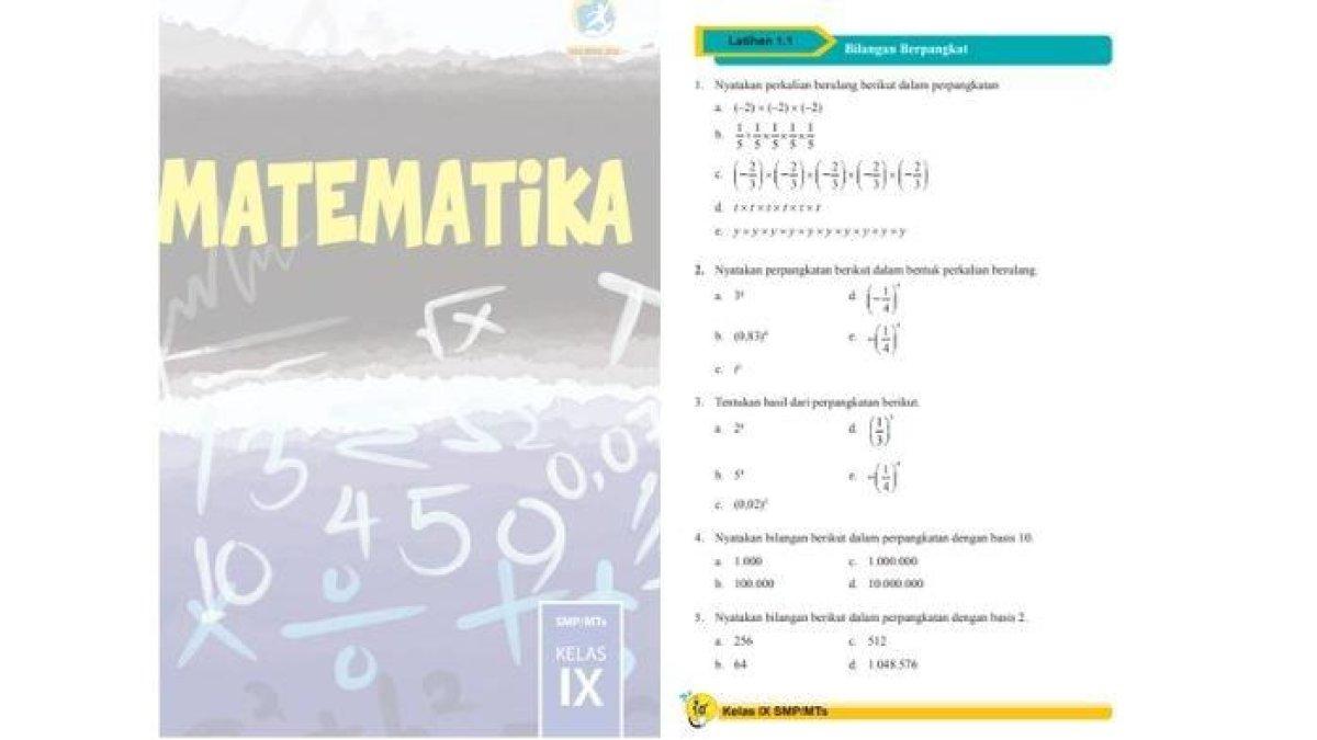 Kunci Jawaban Soal Mapel matematika Kelas 9 SMP Halaman 10-11 Perpangkatan dan Bentuk Akar