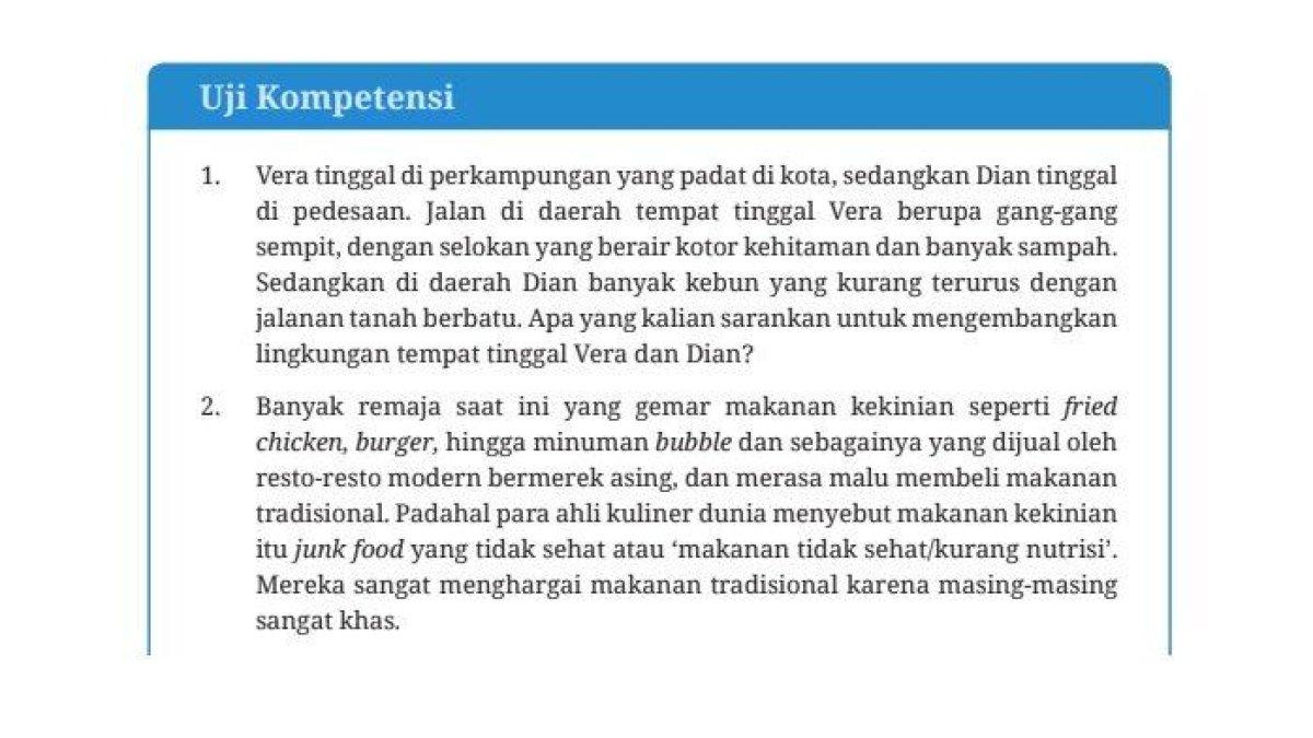 Tugas Uji Kompetensi Bab V Buku PKN Kurikulum Merdeka Kelas 7 halaman 108.