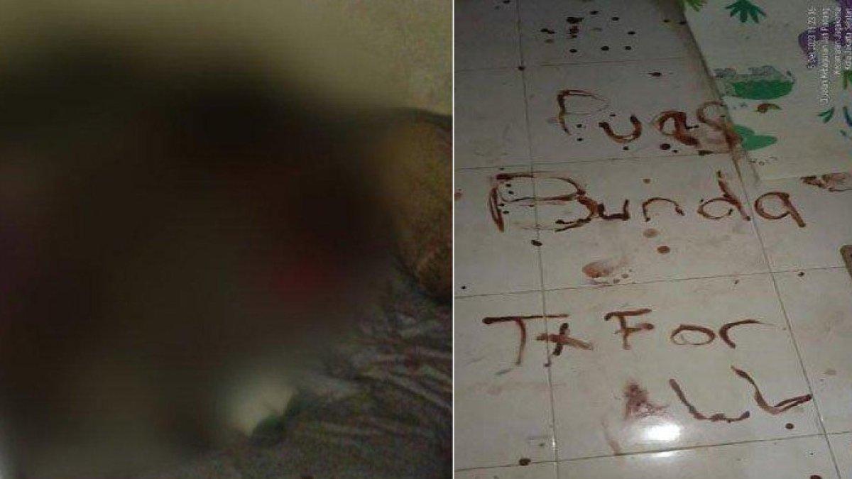 Tulisan di TKP penemuan 4 mayat bocah di rumah Jagakarsa