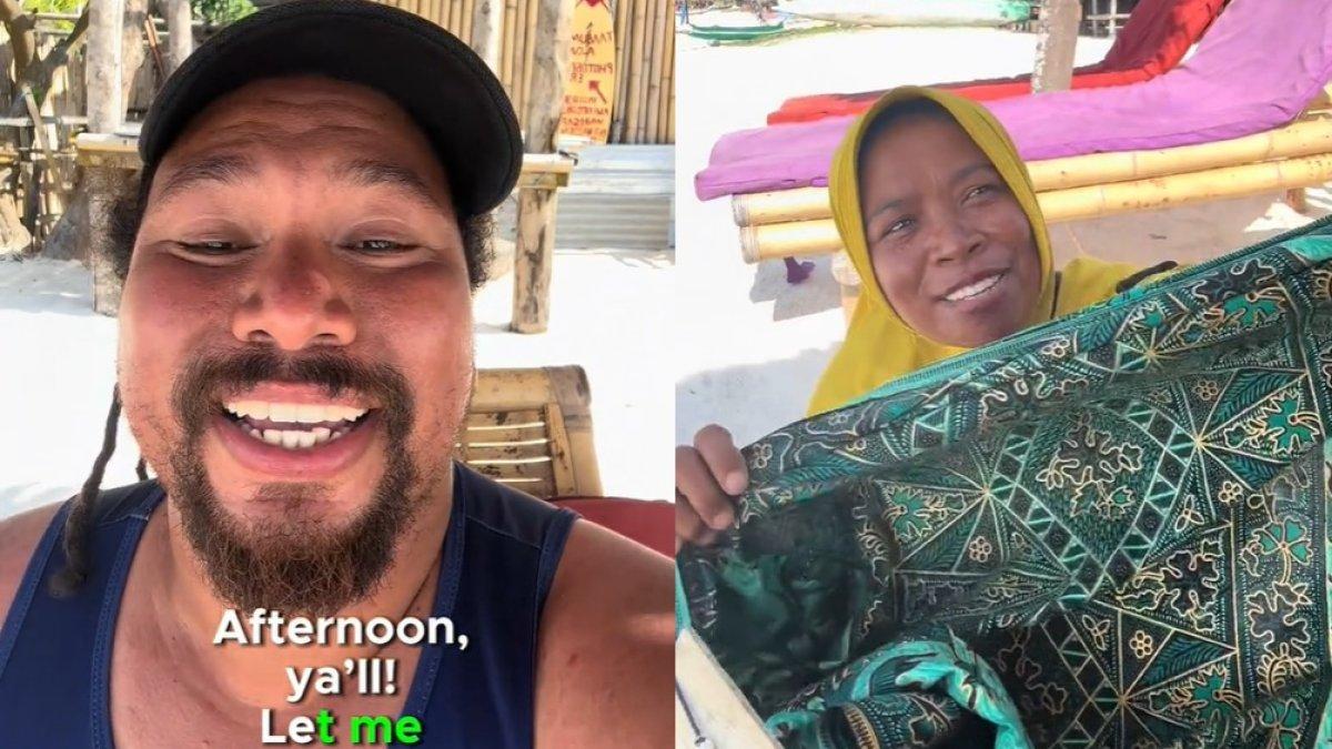 Turis Australia dibuat kagum dengan kemampuan bahasa asing penjual sarung di Lombok