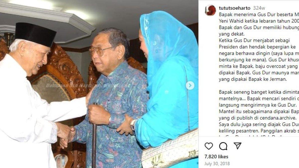 Tutut ceritakan kedekatan Soeharto dengan Gus Dur.