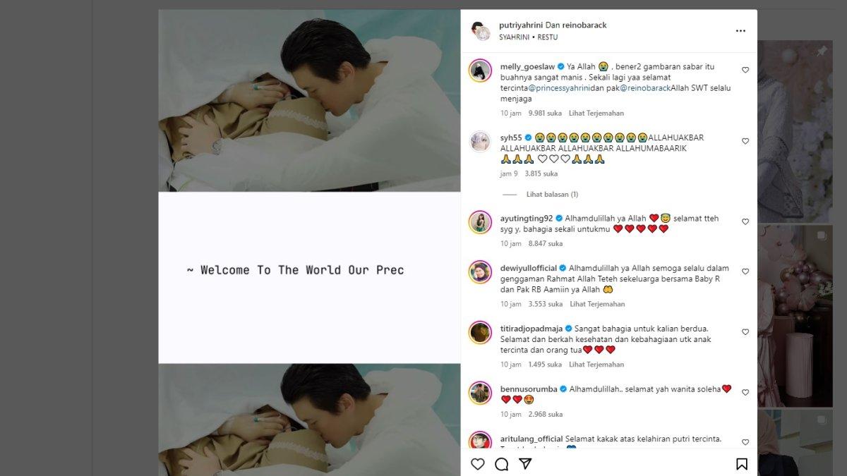 Ucapan selamat dari sejumlah artis untuk Syahrini