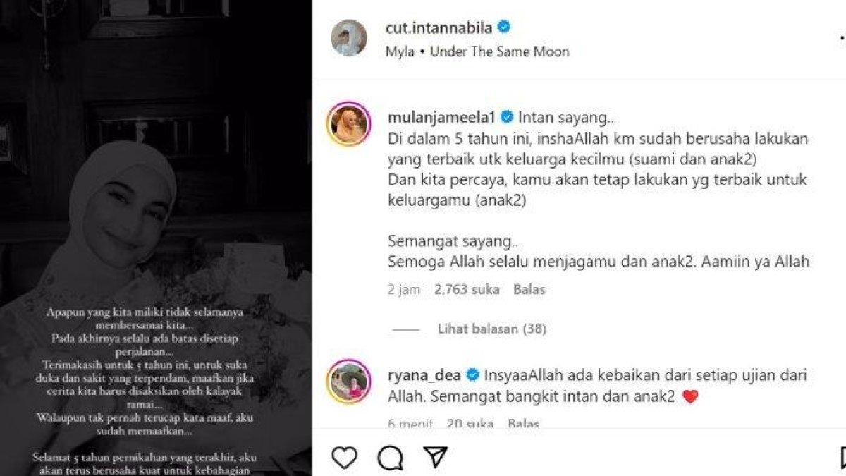 Unggahan Instagram Cut Intan Nabila meminta maaf pada Armor usai video KDRT viral.