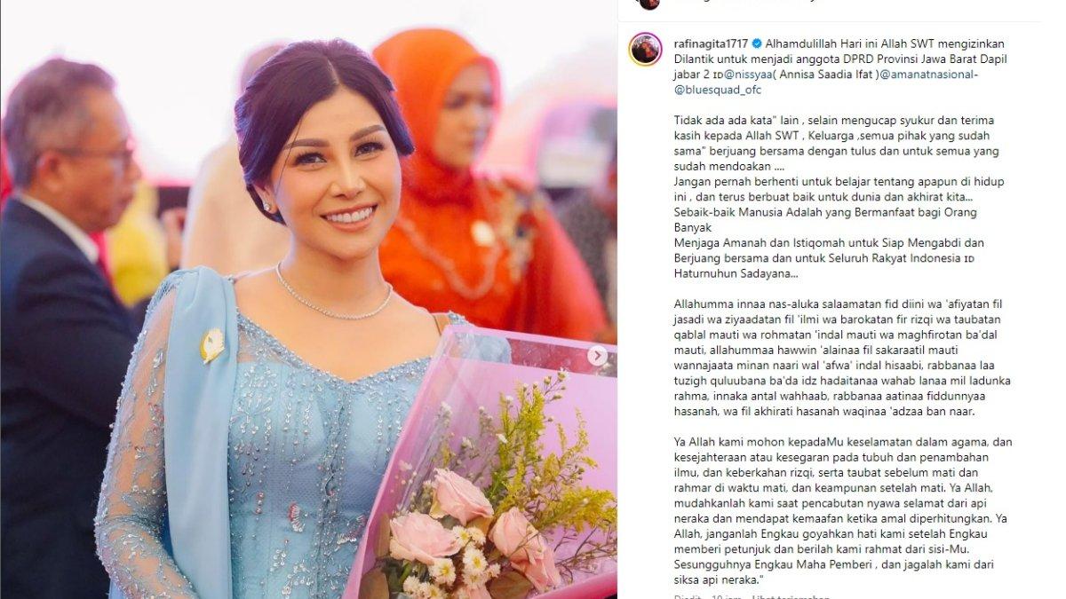 Unggahan Nisya Ahmad setelah dilantik jadi anggota DPRD Jabar