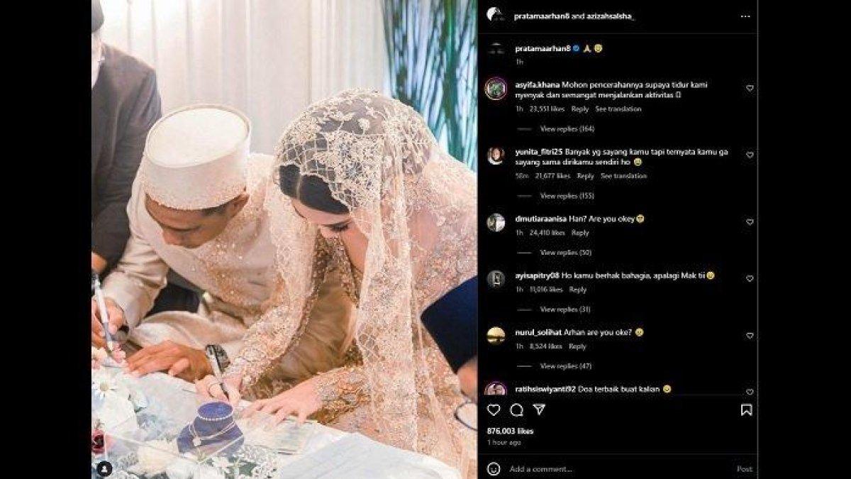 Unggahan Pratama Arhan setelah rumah tangganya diterpa isu tak sedap, Rabu (21/8/2024). Sang istri, Azizah Salsha alias Zize, disebut selingkuh dengan kekasih Rachel Vennya, Salim Naudere.