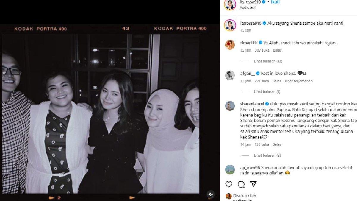 Unggahan kesedihan Rossa atas meninggalnya Shena Malsiana