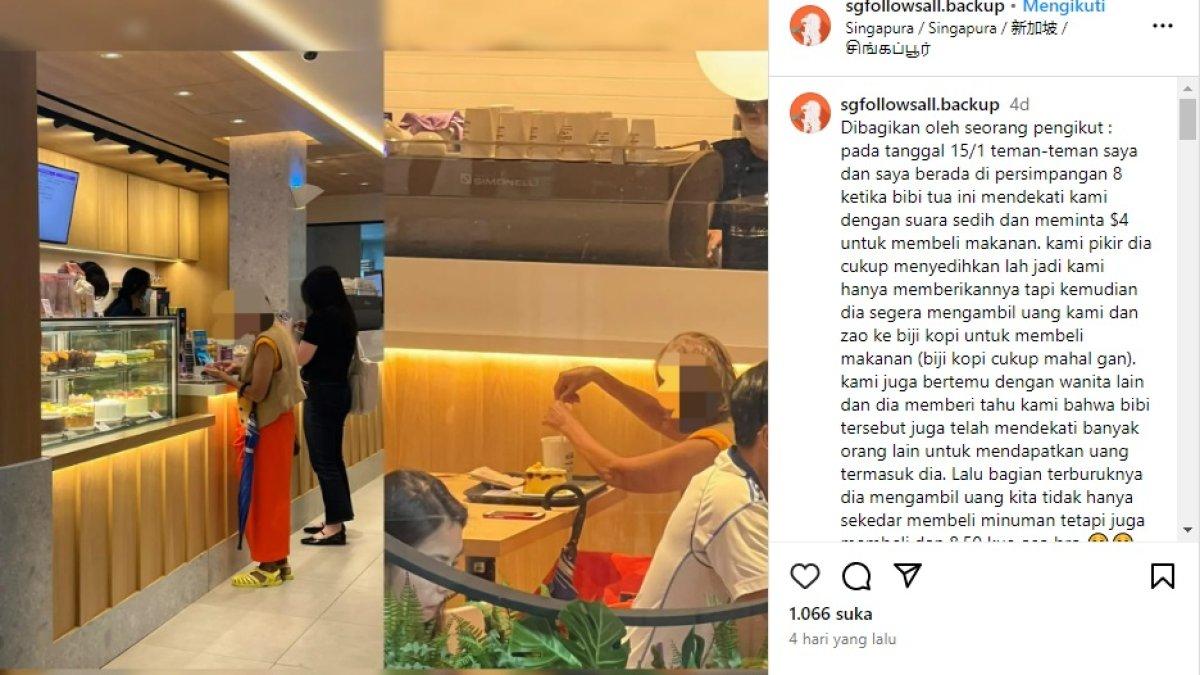 Unggahan sgfollowsall.backup soal pengemis makan di restoran